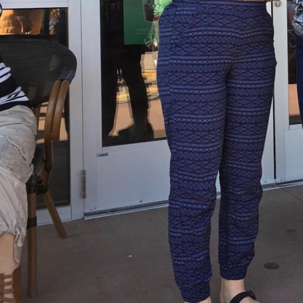 Navy Geometric Joggers